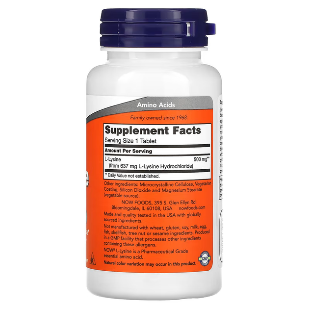 Лизин L-Lysine 500мг - 100 таб - Фото 2 Лизин L-Lysine 500мг - 100 таб - изображение 2
