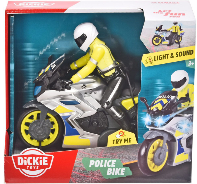 Поліцейський мотоцикл Dickie Toys SOS Police Bike (4006333078194) - зображення 1