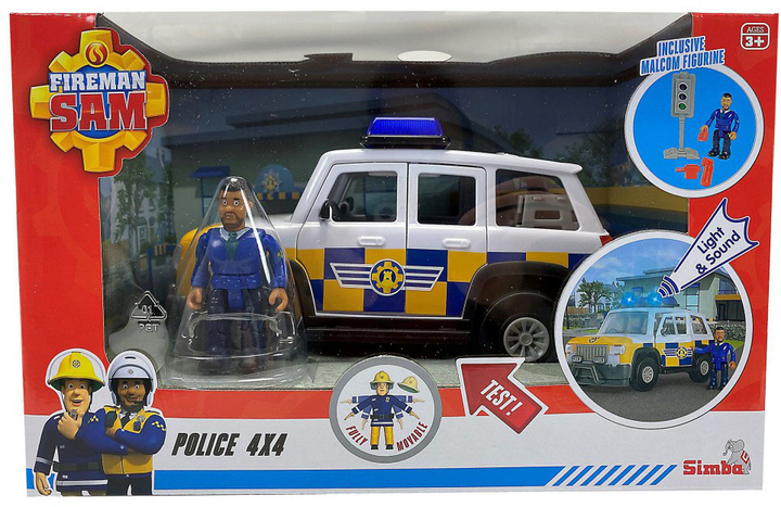 Jeep policyjny Simba Fireman Sam z figurką i akcesoriami (4006592066291) - obraz 1