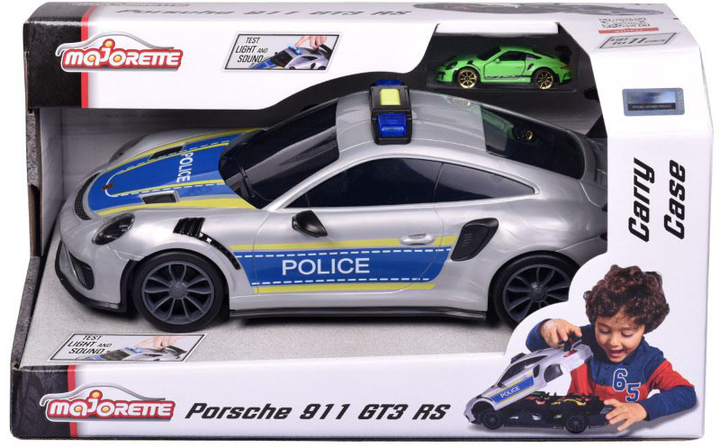 Zestaw samochodów Majorette Collectible Porsche 911 Carry Case Police with Mini Car (3467452066355) - obraz 1