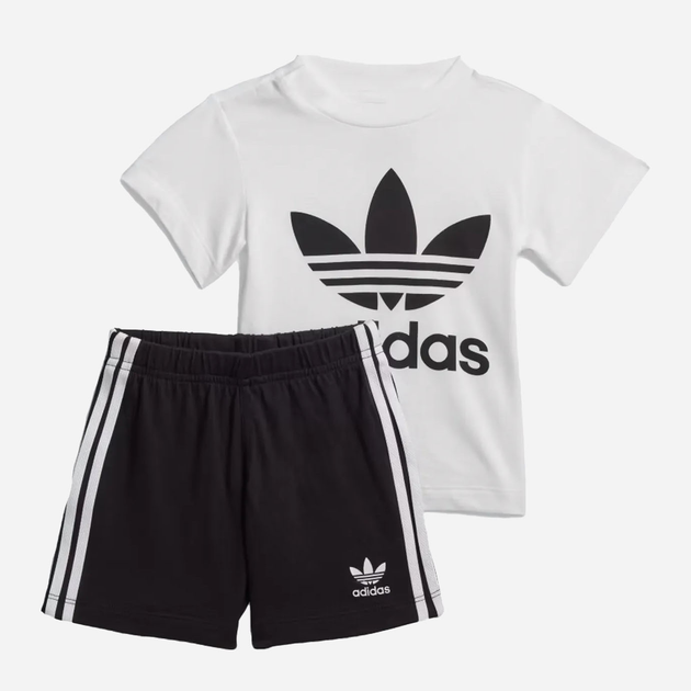 Komplet chłopięcy letni (koszulka + spodenki) adidas Trefoil Shorts Tee Set FI8318 86 cm Czarny/Biały (4061619987867) - obraz 1