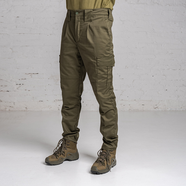 Брюки мужские Горка олива, брюки с усиленными коленями и резинкой под коленом 56 - изображение 2