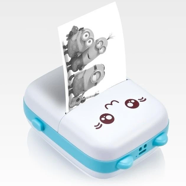Міні принтер Bluetooth BT Portable Mini Printer Бірюзовий