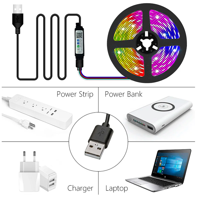 Светодиодная лента RGB BauTech для телевизора USB с Bluetooth ...