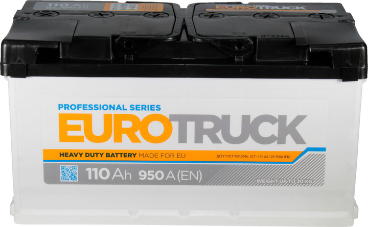АКБ 110-А/Ч (EuroTruck) (L+) 950A (350х175х190мм.) - изображение 1