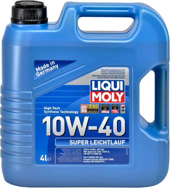 Моторна олива бензин, дизель 10W-40 (Liqui Moly) Super Leichtlauf 4л ...