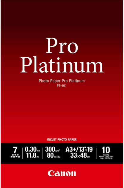 Фотопапір Canon Pro Platinum PT-101 A3+ 10 аркушів (2768B018) - зображення 1