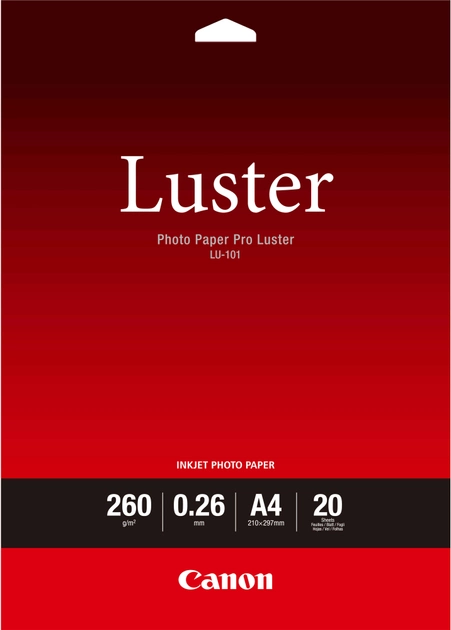 Фотопапір Canon LU-101 Luster A4 20 аркушів (6211B006) - зображення 1