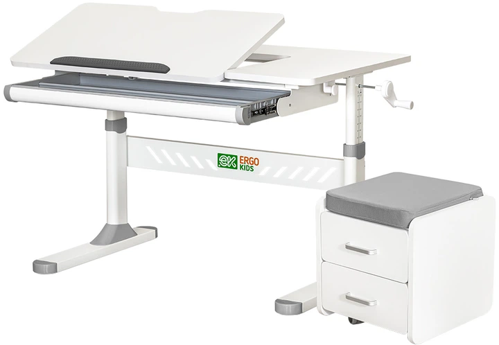 Комплект ErgoKids TH-310 Grey Парта + тумба (TH-310 + BD C3_GREY) - Фото 1 Комплект ErgoKids TH-310 Grey Парта + тумба (TH-310 + BD C3_GREY) - изображение 1