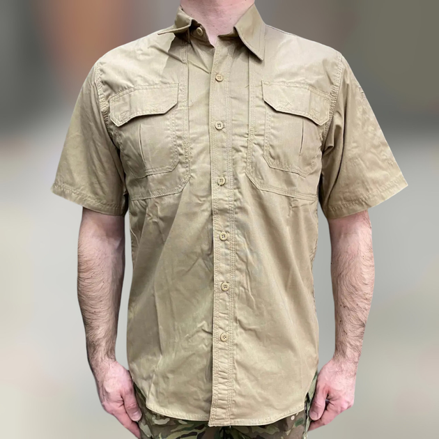 Армейская тенниска, Хаки, рубашка с коротким рукавом, размер L, Yakeda, тактическая рубашка летняя - изображение 1