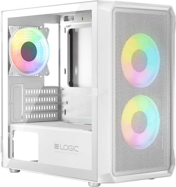 Корпус Logic Concept Portos Mesh+Glass ARGB fans 3x120 mm White (AM-PORTOS-20-0000000-0002) - зображення 3
