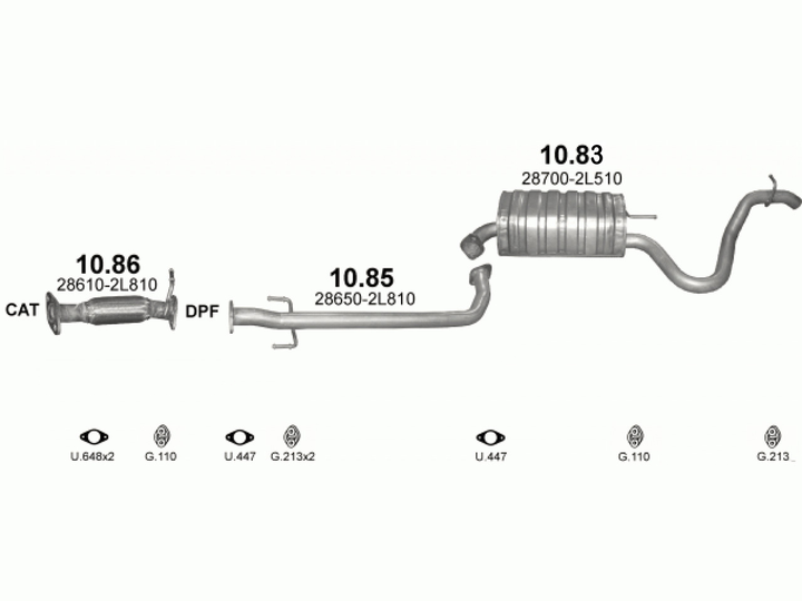 Глушник Hyundai i30 1.4i/1.6i SW Polmostrow (10.83) (858777) - зображення 1