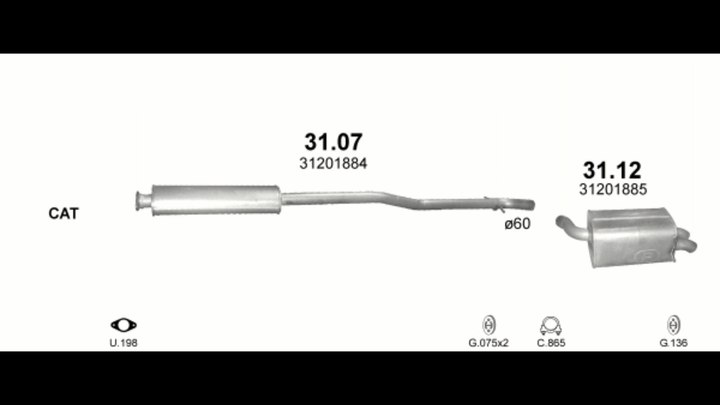 Глушник Volvo XC 90 2.5 T Polmostrow (31.12) (858837) - зображення 2