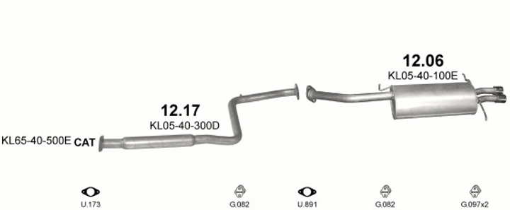 Глушник Mazda МХ6 (Mazda MX6) 91-96 2.5 Polmostrow (12.06) (851206) - зображення 2