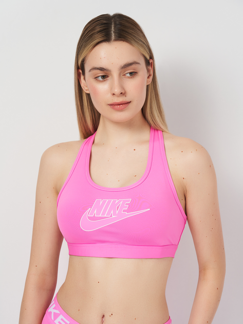 Спортивный топ для тренировок женский Nike Futura Bra FB4080-675 XS Игривый Розовый/Белый (0196976628147) - изображение 4