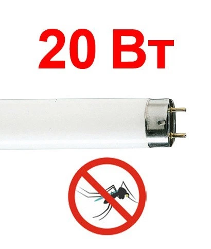 Лампа ультрафіолетова для електричного знищувача комах(електро мухобійка) на 120 м², 620мм 20 Вт - зображення 2