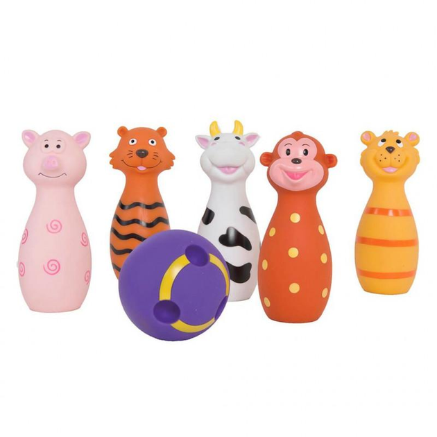 Набір м'яких іграшок Ludi Гра в боулінг з тваринами (3550839934559) - зображення 2