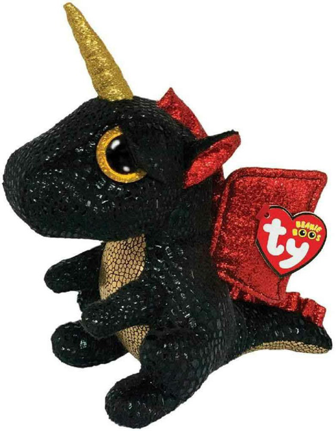 Maskotka TY Beanie Boos Smok Grindal z rogiem 15 cm (0008421363216) - obraz 1