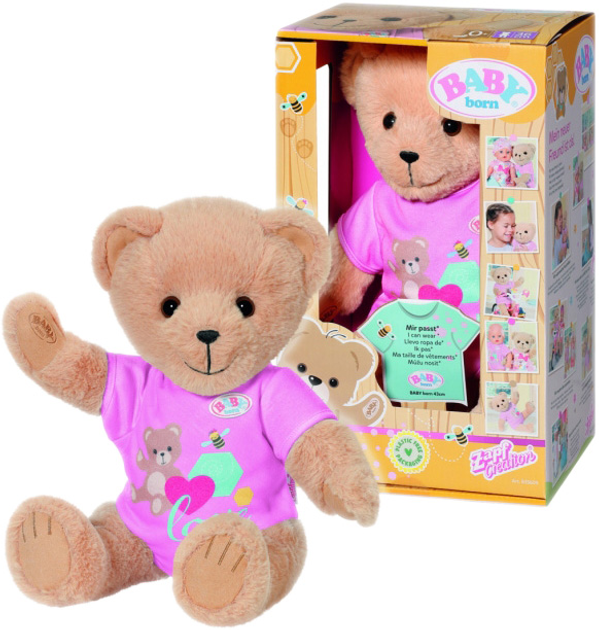 М'яка іграшка Zapf Baby Born Ведмедик у рожевому комбінезоні 36 см (4001167835609) - зображення 1
