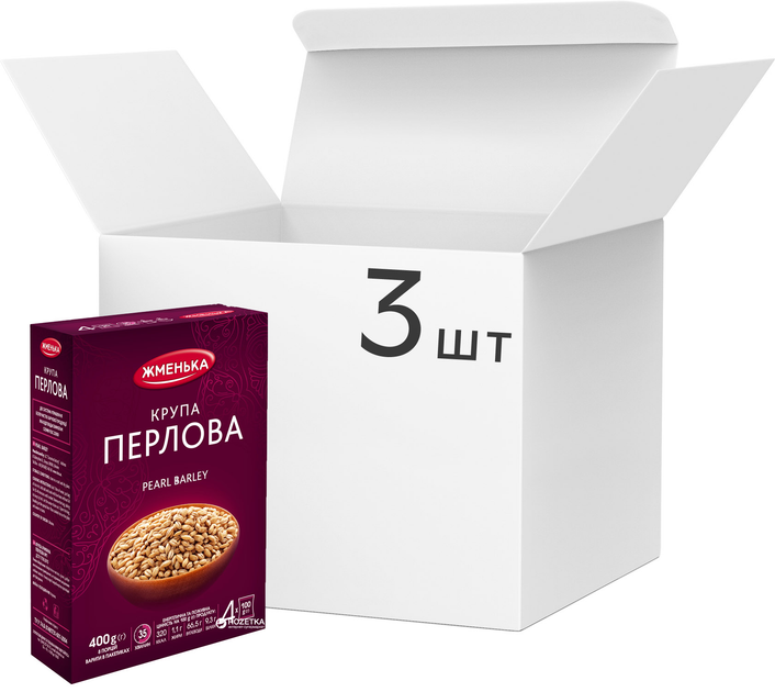 Упаковка крупы перловой Жменька в пакетиках для варки 4x100 г x 3 шт (1 ...