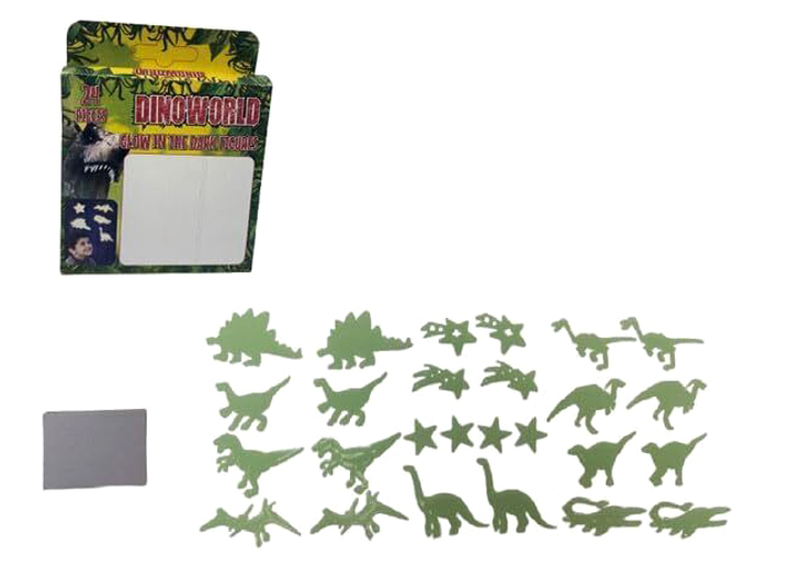 Набір фігурок Dino World Glow In The Dark Dinos 24 шт (8713219464687) - зображення 1