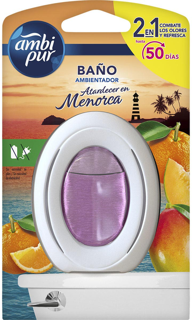 Освіжувач повітря Ambi Pur Ambipur Bano Sunset in Menorca blister 50 днів 1 шт (8700216046312) - зображення 1