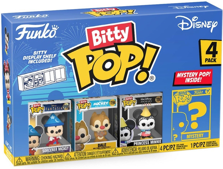 Zestaw figurek Funko Bitty Pop Disney Sorcerer Mickey Dale Princess Minnie 2.5 cm (0889698713214) - obraz 1