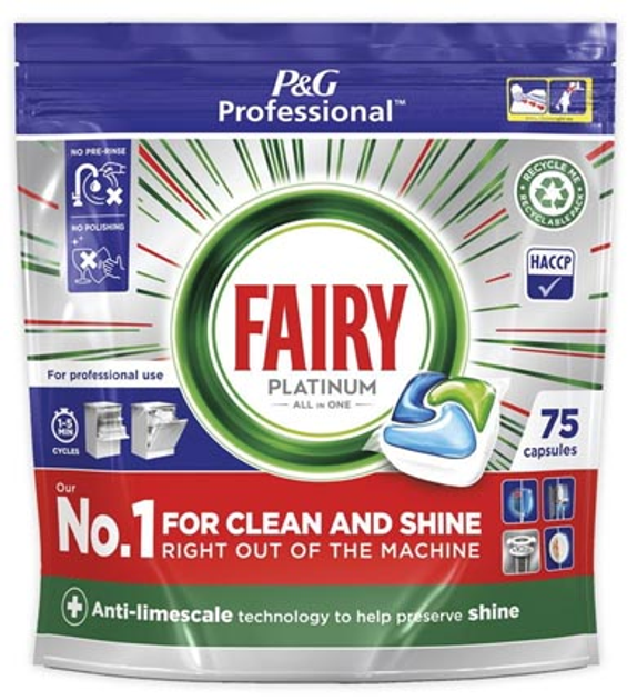 Капсули для посудомийної машини Fairy Professional Platinum Lavavajillas 75 шт (8006540581469) - зображення 1