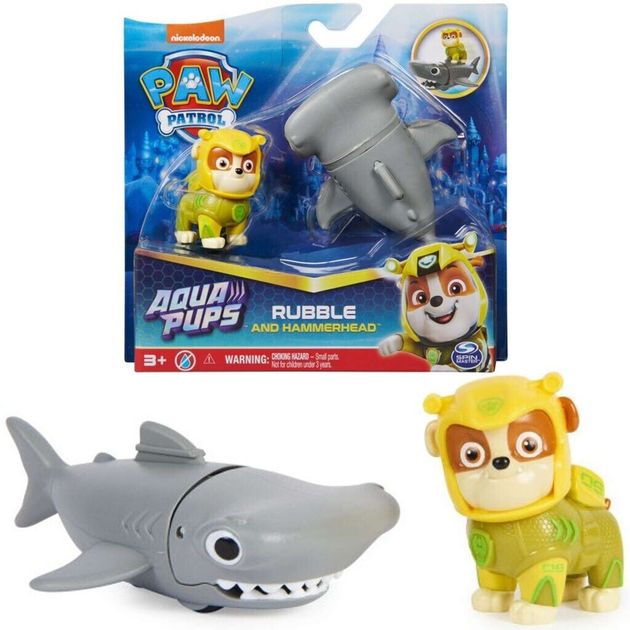 Zestaw figurek Spin Master Paw Patrol Aqua Hero Pups Rubble 2 szt (0778988446799) - obraz 1