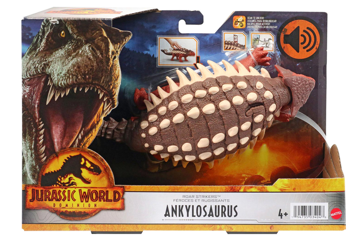 Figurka Mattel Jurassic World Roar Strikers Ankylozaur 33 cm (0194735034048) - obraz 1