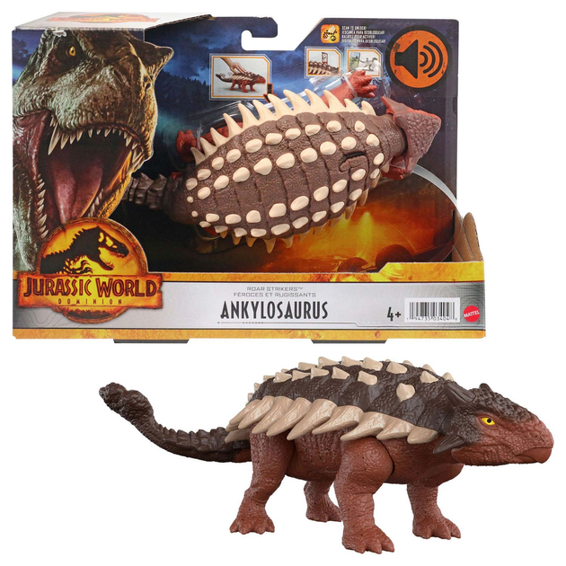 Фігурка Mattel Jurassic World Roar Strikers Анкілозавр 33 см (0194735034048) - зображення 2