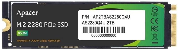 SSD диск Apacer AS2280Q4U 2TB M.2 2280 PCIe 4.0 x4 3D NAND (TLC) (AP2TBAS2280Q4U-1) - зображення 1
