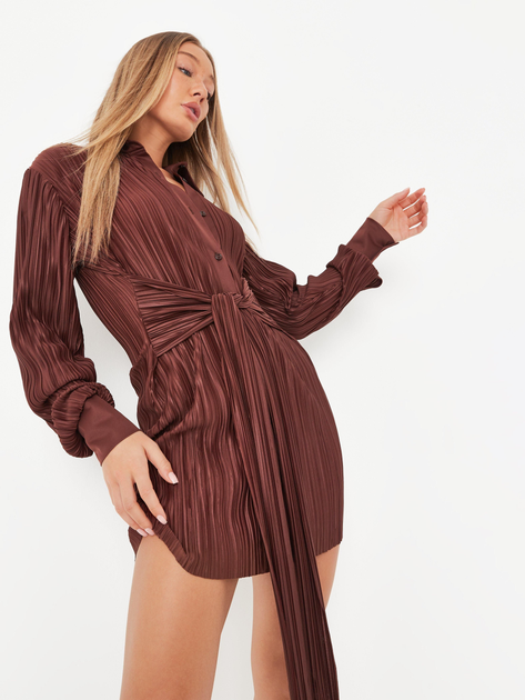 Акція на Плаття-сорочка коротке жіноче Missguided D1003488 42 Коричневе від Rozetka