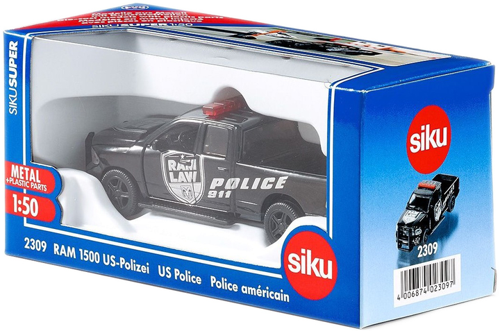 Металева модель автомобіля Siku Dodge RAM 1500 US Police Ute 1:50 (4006874023097) - зображення 1