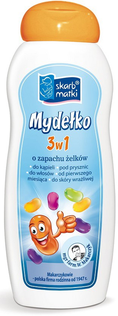 Мило Skarb Matki 3 в 1 з ароматом мармеладу для немовлят і дітей 250 мл (5901968019316 / 5901968019507) - зображення 1