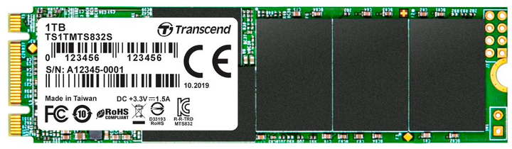 Dysk SSD Transcend 832S 1TB M.2 2280 SATAIII 3D NAND TLC (TS1TMTS832S) - obraz 1