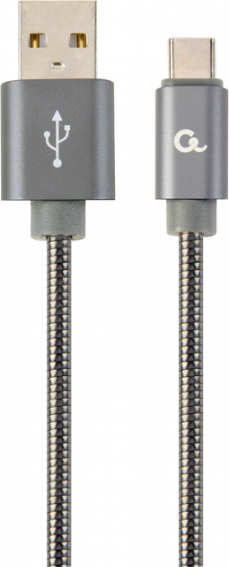 Kabel Cablexpert USB do USB Type-C 1 m metaliczno-szary (CC-USB2S-AMCM-1M-BG) - obraz 1