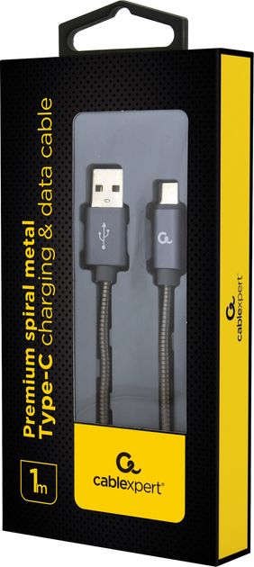 Kabel Cablexpert USB do USB Type-C 1 m metaliczno-szary (CC-USB2S-AMCM-1M-BG) - obraz 2