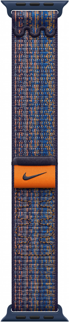 Pasek sportowy Apple Nike do Apple Watch 45 mm Game Royal/Orange (MTL53ZM/A) - obraz 2