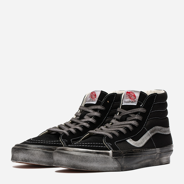 Чоловічі кеди високі Vans Sk8-Hi LX OG Stressed VN0A4BVBBA2 44 Чорний/Білий (196571215520) - зображення 2