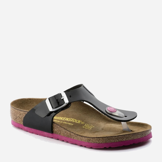 Klapki japonki dziecięce dla dziewczynki Birkenstock GIZEH Kids Birko-Flor Narrow 32 Czarne/Bordowe (4052001218393) - obraz 3