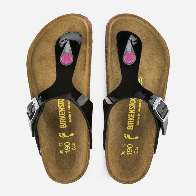 Klapki japonki dziecięce dla dziewczynki Birkenstock GIZEH Kids Birko-Flor Narrow 32 Czarne/Bordowe (4052001218393) - obraz 6