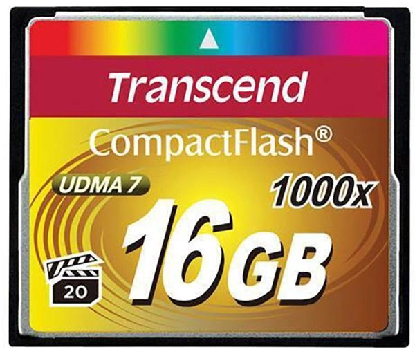 Karta pamięci Transcend CompactFlash 16GB 1000x (TS16GCF1000) - obraz 1