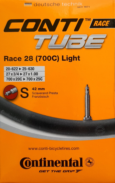 Dętka rowerowa Continental Race Light 28" 700 x 20-25C (CO0181821) - obraz 1