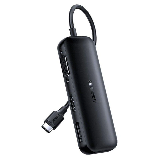 Адаптер Ugreen CM260 DisplayPort+HDMI+VGA - USB Type-C (F/M), Black (60568) - Фото 1 Адаптер Ugreen CM260 DisplayPort+HDMI+VGA - USB Type-C (F/M), Black (60568) - изображение 1