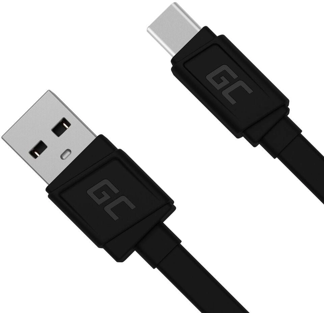 Kabel Green Cell USB Type-A - USB Type-C 0.25 m Black (5903317225102) - obraz 1