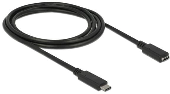 Adapter Delock USB Type-C 2 m Black (4043619855421) - obraz 1