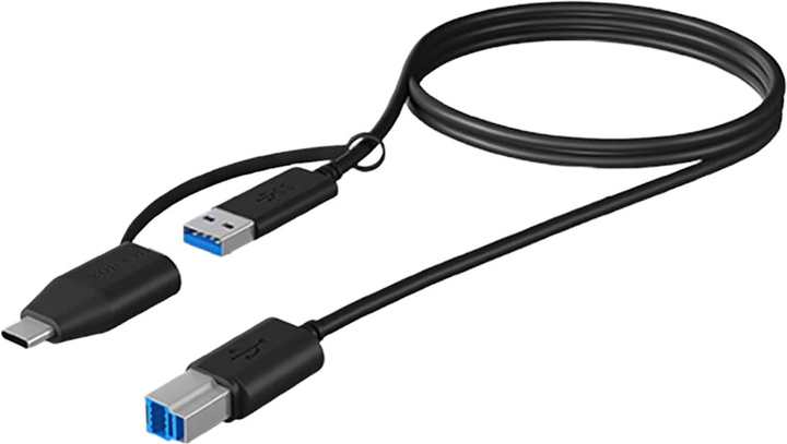 Адаптер Icy Box USB Type-B - USB Type-A/USB Type-C 1 м Black (IB-CB032) - зображення 1