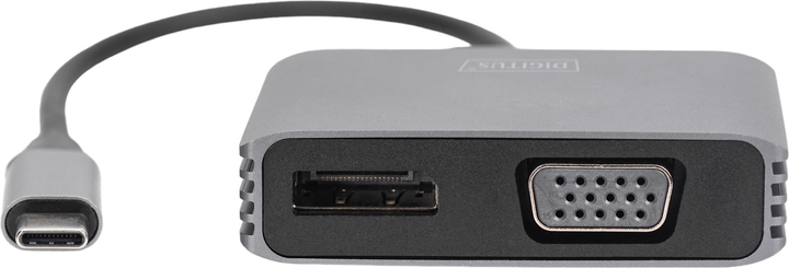 Adapter Digitus USB Type-C - DisplayPort + VGA 0.2 m Grey (DA-70827) - obraz 2