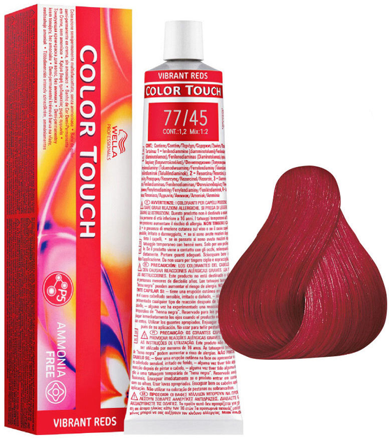 Фарба для волосся Wella Professionals Color Touch Vibrant Reds 77/45 Medium Intense Blonde Mahogany Copper 60 мл (8005610528861) - зображення 1